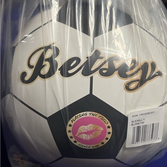 BETSY JOHNSON Black and White Soccer Ball Bag - Picture 2 of 4